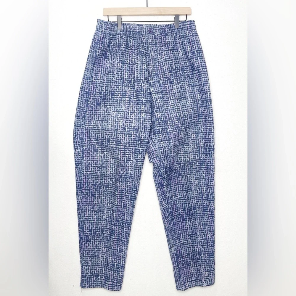 Vintage PCH 80s Abstract Print 100% Cotton Pants Size 34 Made USA Baggy Preppy